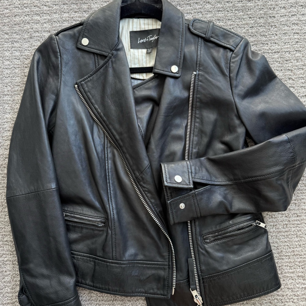 Lord & Taylor Black Leather Jacket XS